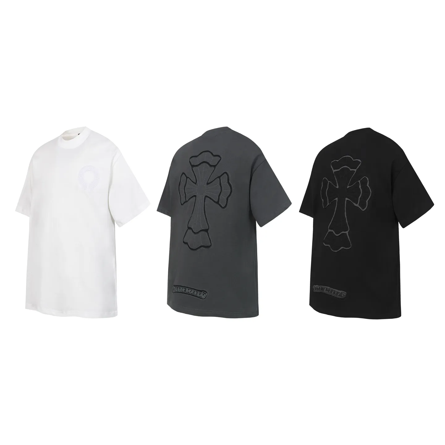 P160 Chrome Hearts CH Chrome Hearts Heavy Industry patch embroidered cross ✝️Short-sleeved T-shirt Use imported Tajima machine embroidery Correctly configured Black 2025 Chrome Hearts nylon bag authentic packaging 260 grams of custom-dyed double-yarn cotton Large version Loose and stylish Differentiated from low version slim and long version The upper body pulls the hips 100% commitment: top quality Do not make fast food The highest version on the market Top quality - different from those ordinary versions on the market If you care about quality, you should also respect the price. Absolutely 0 after-sales service and 0 return rate so far. It’s hard not to love the style - 260g custom-dyed double yarn fabric - Correct high-density main mark, washed tag, hand-sewn